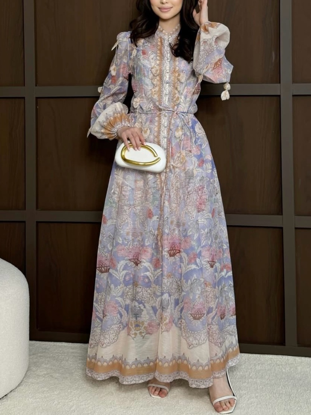 Elegant Long Sleeve Maxi Dress